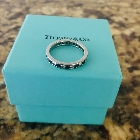 Auth Tiffany & Co Sapphire diamond eternity band - Picture 10 of 11